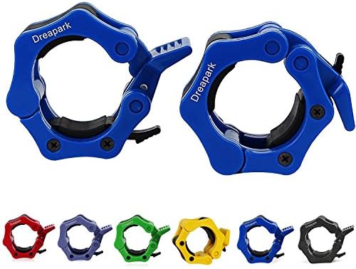Dreapark for One Pair 2" Heavy Duty Plastic Olympic Lock-jaw Barbell Collar (1 Pair, Blue)