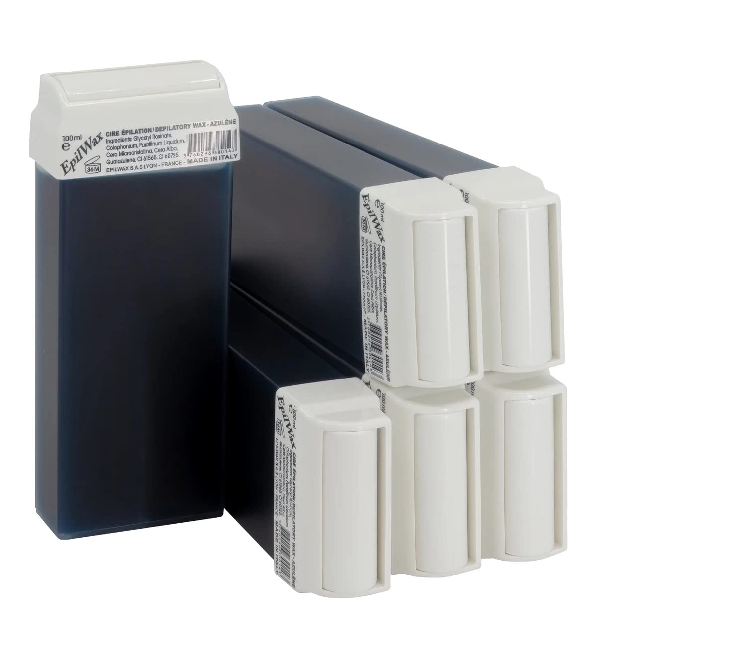 EpilWax Set of 6 Azulene Wax Cartridges for Hair Removal - Large 100 ml Roll-on Waxing Refills — image 1