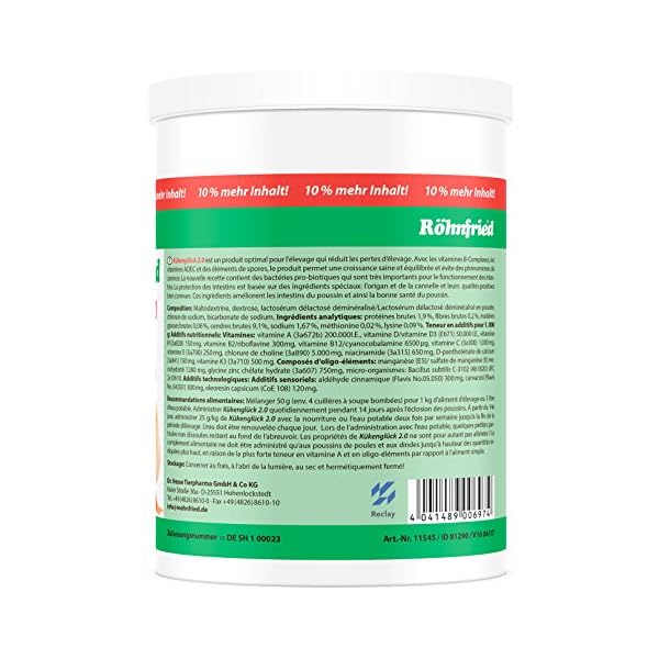 Röhnfried Kükenglück - Preparato per Allevamento (550 g), mangime per Pulcini con vitamine in Polvere, mangime per Pollo… Röhnfried Röhnfried Kükenglück - Preparato per Allevamento (550 g), mangime per Pulcini con vitamine in Polvere, mangime per Pollo…