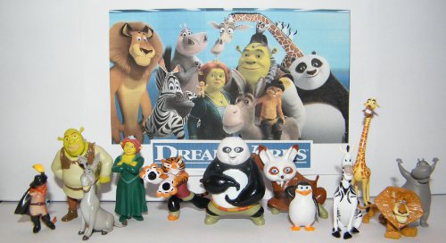 Dreamworks Deluxe Mini Toy Figure Playset of 12 with characters from