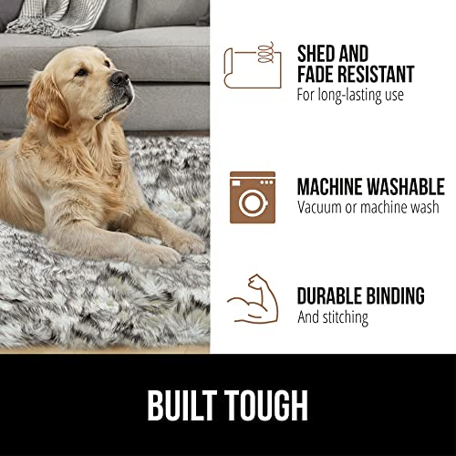 Gorilla Grip Fluffy Faux Fur Rug, 5x7, Machine Washable Soft Furry Area