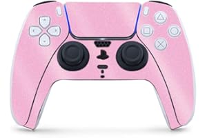 MIGHTY SKINS MightySkins Glossy Glitter Gaming Skin for PS5 / PlayStation 5 Controller - Solid Pink | Durable High-Gloss Glitter Finish | Easy to Apply and Change Style | Made in The USA