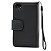 Deluxe Folio Wallet Genuine Leather Case for iPhone 4 iPhone 4S Multifunctional - Pockets to Keep Your Cards Driving License Bills & Belongings Safe - Color Black