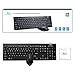 Rii RK200 Wireless Keyboard and Mouse Combo 2.4GHz Ultra Slim Full Size Compact Keyboard Mouse for Windows, Laptop, Notebook, PC, Desktop, Computer - Black