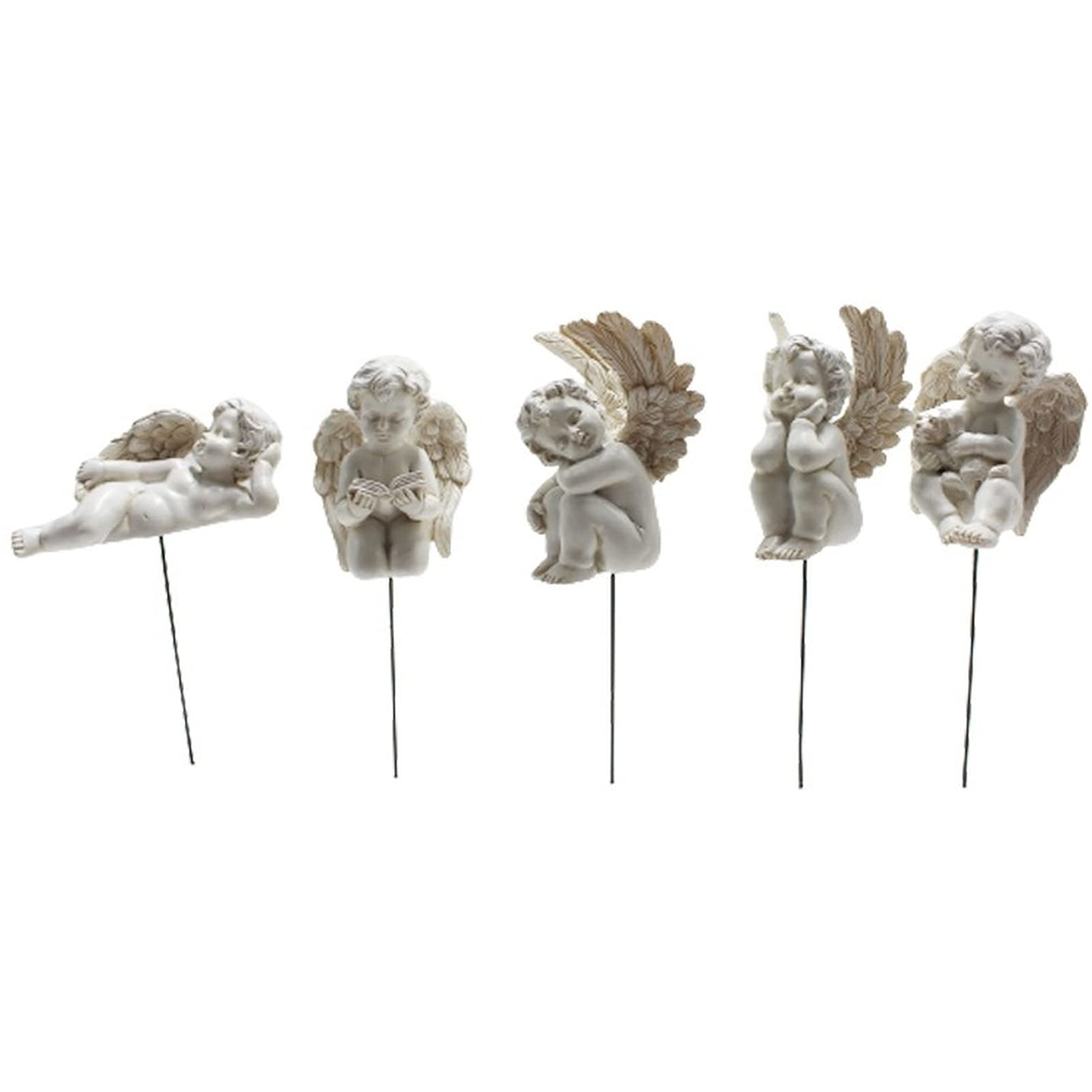 5 Pieces Mini Angel Garden Ornament Accessories Outdoor Miniature Angel Ornaments Flower Pot Sculpture Outdoor Micro Landscape Lawn Decor