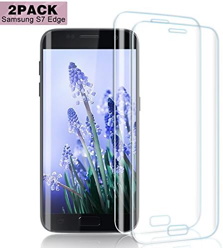 Nutmix Galaxy S7 Edge Screen Protector, [2Pack] 9H Hardness Premium Tempered Glass Film, Anti-Scratch, Bubble Free, Case Friendly, for Samsung Galaxy S7 Edge - Transparent