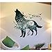 Mexidi Wolf Moon Wall Decal Sticker Art Decor Decal Home Living Room Bedroom Office Corp Mural