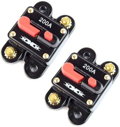 (2) Circuit Breaker 200 AMP Inline Reset Self Test 200AMP Car Audio Stereo 200A Fuse