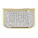 JINAO 18k Gold Plated Hip Hop Iced Out Square Bling Ring Cubic Zirconia Statement Wedding Band Ring for Women Men