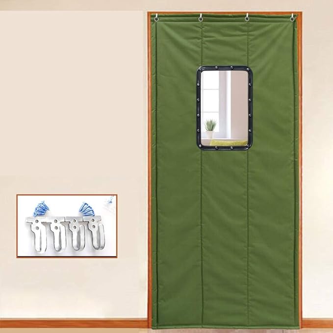 Winter-Baumwolltürvorhang, Winddichtes Oxford Tuch Keep Warm Schallschutz Vorhang Home Schlafsaal Geräuschvorhang-90x230Cm(35