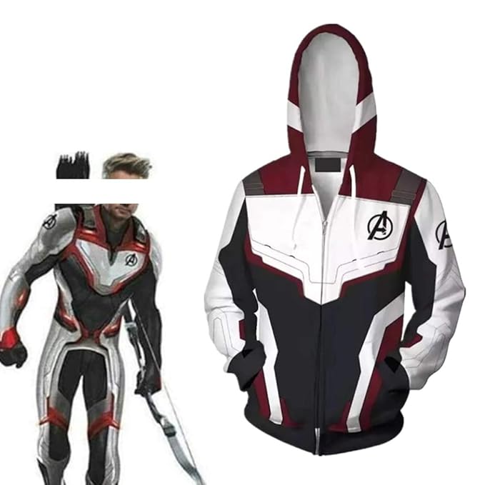 Avengers Endgame Quantum Realm Sweaters Zip Up Front Hoodies