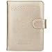 GDTK Leather Passport Holder Cover Case RFID Blocking Travel Wallet (Gold)