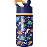 Simple Modern Kids Summit Water Bottle with Straw Lid | 14oz Stainless Steel Cup Insulated Tumbler Tumbler for Boys, Girls, School | Outer Space