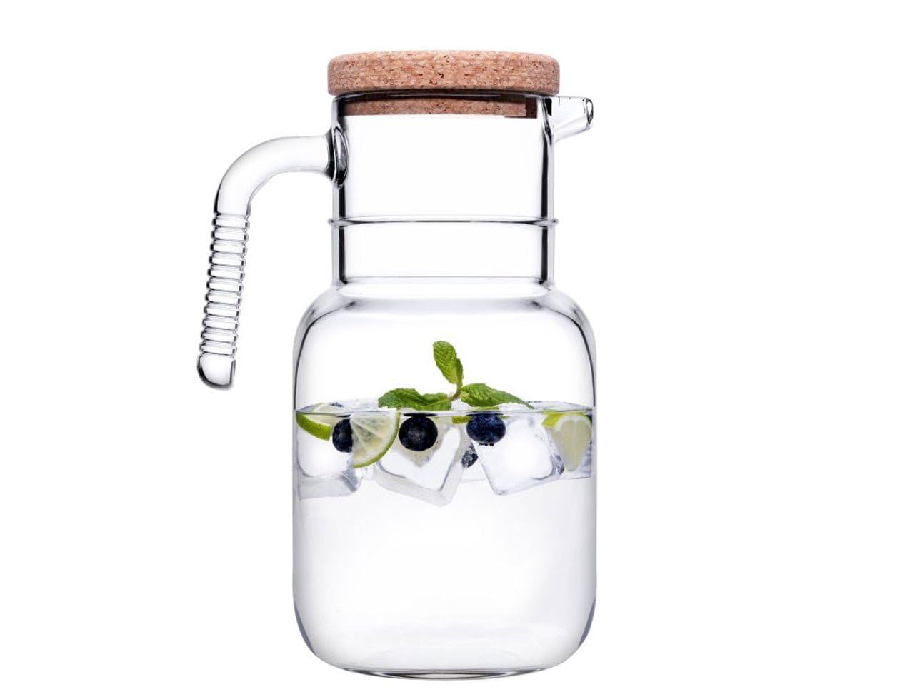 SECEN London - 1.5 Liter/84 oz,Glass Pitcher with Lid, Easy Clean Heat Resistant Glass Water Carafe with Handle for Hot/Cold Beverages,Water, Cold Brew, Iced Tea & Juice, Pitcher