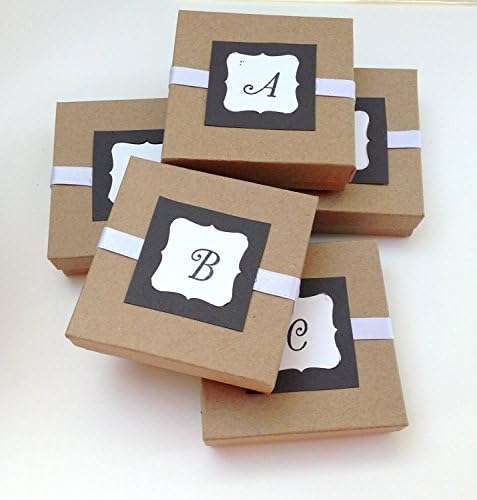 Personalized Black And White Favor Box,3.5x3.5 inches