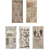 French Industrial Salvage Stickers by Tim Holtz Idea-ology, 72 Stickers, Paper, Multicolored, TH93053
