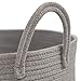 OrganiHaus Woven Laundry Basket, Large Cotton Rope Blanket Holder with Handles, Soft & Sturdy Nursery Hamper, Decorative Toy Bin for Living Room Organization 20x13 inches - Gray