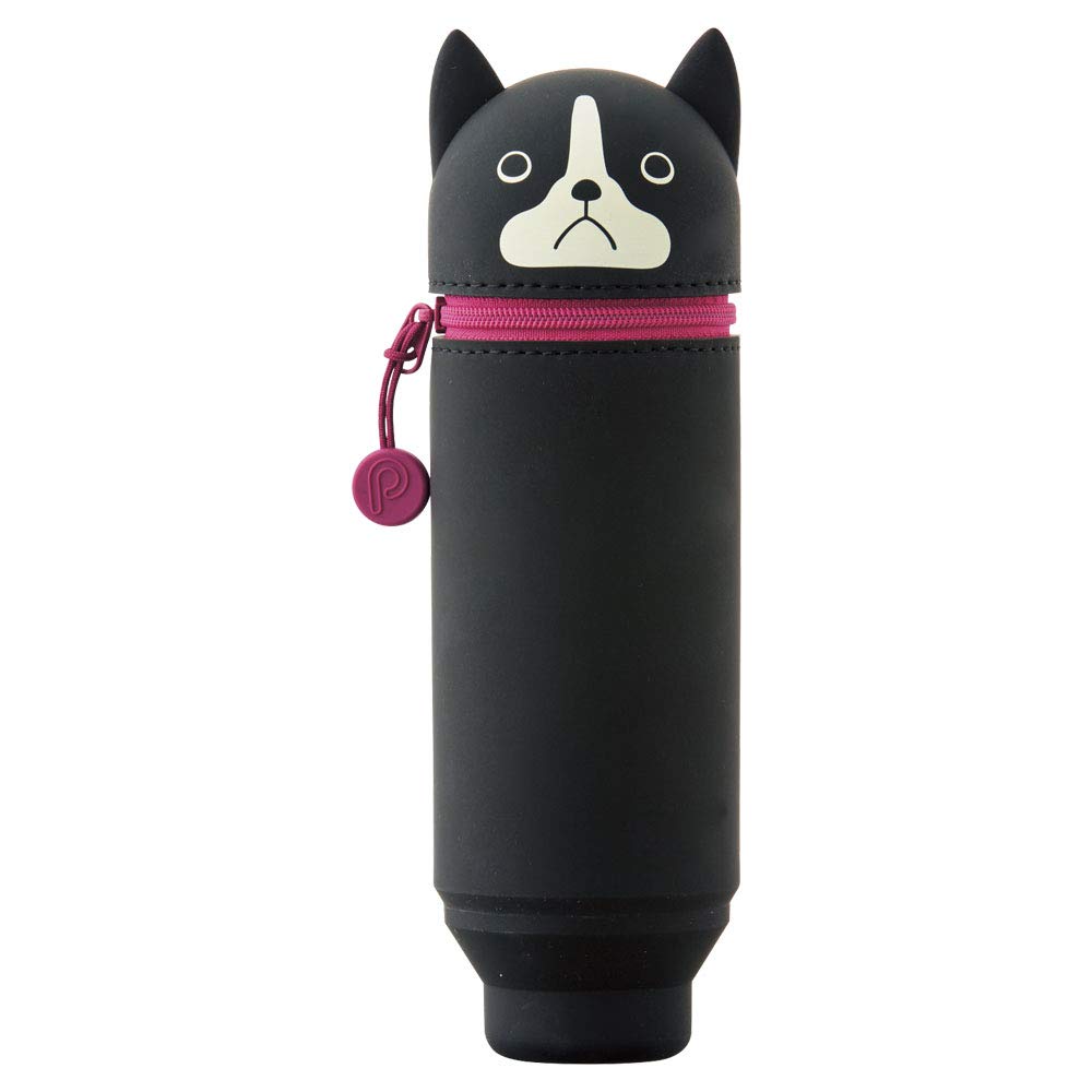 LIHITLAB PuniLabo Stand Up Pen Case (Pen Holder), 2.4" x 7.8", Boston Terrier (A7712-8)
