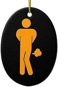 Diuangfoong Thai Food Can Be Spicy âš Funny Sign : Restrooms âš Ceramic Ornament Oval