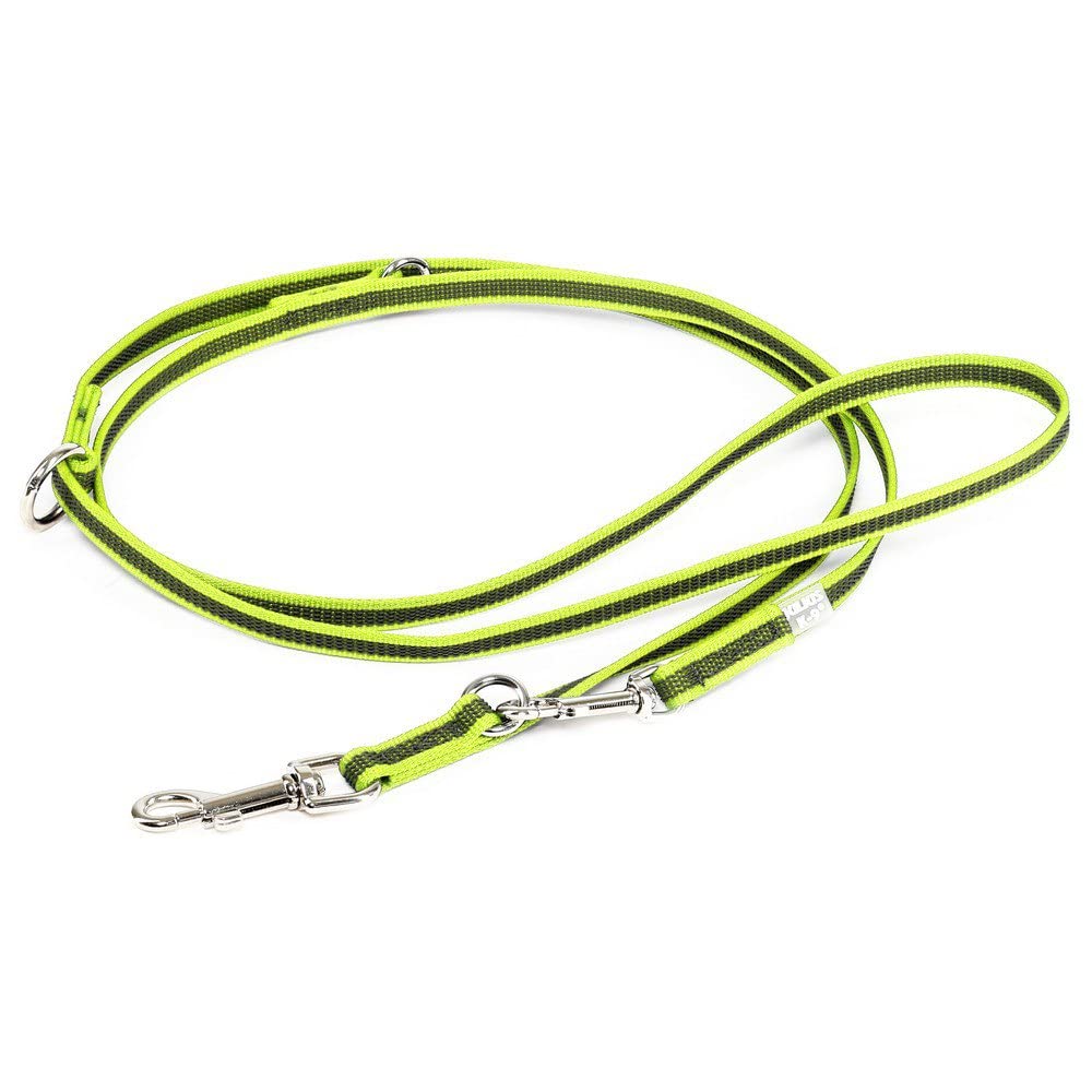 Color & Gray Adjustable Super-Grip Leash, 14 mm x 2,2 m, Neon-Gray