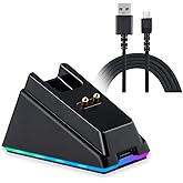 RGB Charger Dock with USB Charging Cable Compatible for Razer Basilisk/Viper Ultimate/Naga Pro/deathadder v2 Pro Mouse