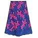 pqdaysun 5 Yards African Net Lace Fabrics Nigerian French Fabric Embroidery and Rhinestones Guipure Cord Lace (royal blue)