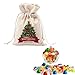 SRHOME 5 Pack Christmas Bags Santa Sack,Canvas Bag for Gifts Kids, Candy,Jewelry Storage,Drawstring Bag for Storage Use--Perfect for Carry Gifts,Candies, Decoration