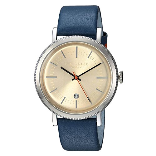 Ted Baker Men's 'Connor' Quartz Stainless Steel and Leather Casual Watch, Color:Blue (Model: TE15062001)