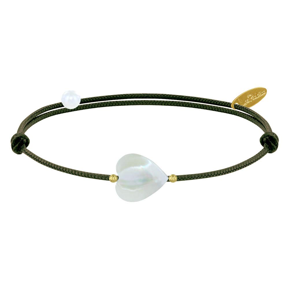 LES POULETTES BIJOUX - Bracelet Link Sweet Heart Mother of Pearl - Classics - Deep Green — image 1
