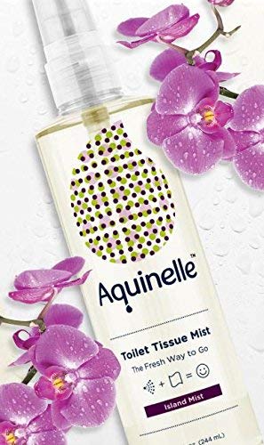 Aquinelle Toilet Tissue Mist, Eco-Friendly & Non-Clogging Alternative to Flushable Wipes Simply Spray On Any Folded Toilet Paper (8.25 oz Island Mist)