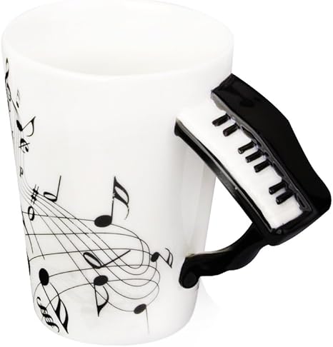 Amazon Co Jp Cuticate 手作りの磁器セラミックティーコーヒーマグカップミュージシャンノートデザインギフト 10 ホーム キッチン