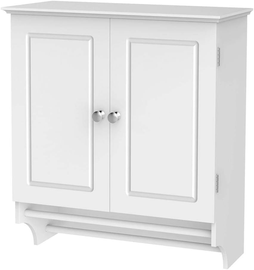 Yaheetech Bathroom Wall Storage Cabinet Over Toilet Organizer Space Saver Kitchen Doule Door Cupboard With 2 Hanging Bars Espresso Kitchen Dining Dprd Tasikmalayakab Go Id