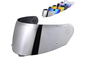 MXJ Gear HJ-33 Visor Shield Replacement, I90 Visor Face Shield Compatible With HJ-33 Helmet Visor Accessories (Chrome Silver)