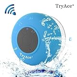 TryAce Bluetooth Waterproof Speaker with Built in mic & Dedicated Suction Cup (Blue)