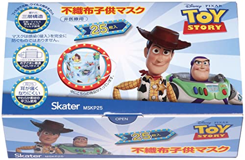 スケーター (skater) 不織布 マスク 子供用 25枚 三層構造 箱入り ディズニー トイ・ストーリー MSKP25-A