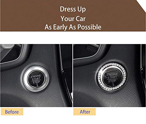 image for Onwon 2 Pack Car Engine Start Stop Rhinestone Decoration Auto Start De
