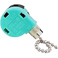 Ceiling Fan Pull Chain Switch 3 Speed 4 Wire Zing Ear ZE-268S6 Ceiling Fan Pull Chain Cord Switch Replacement for Ceiling Fans,Wall Lamps,Cabinet Light (Nickel Pull Chain)