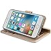 Arae Case for iPhone 6s / iPhone 6, Premium PU Leather Wallet case [Wrist Strap] Flip Folio [Kickstand Feature] with ID&Credit Card Pockets for iPhone 6s / 6 4.7 inch (Champagne Gold)