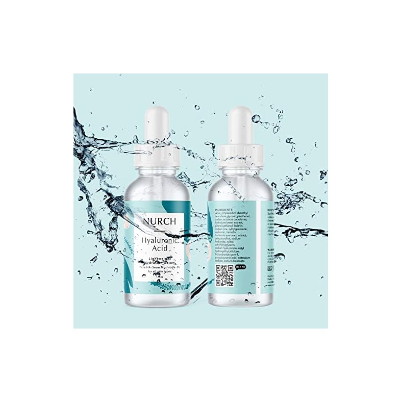 NURCH suero de ácido hialurónico puro para cara + vitamina B5
