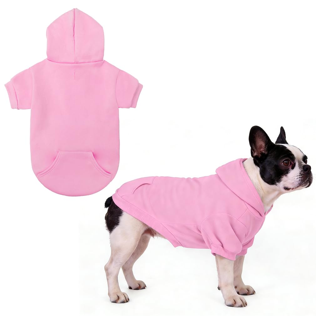 KOOLTAIL Basic Dog Hoodie - Soft and Warm Dog Jumper with Leash Hole and Pocket, Dog Winter Coat, Cold Weather Clothes Sweater for Small Medium Large Dogs Puppy Cat Boys Girls