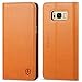Galaxy S8 Plus Case, SHIELDON Genuine Leather Galaxy S8 Plus Wallet Case with Foldable Cover ID Card Slots and Kickstand Feature without Magnet for Samsung Galaxy S8 Plus - Brown
