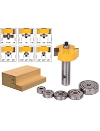 yonico 14705 Rabbet Router Bit con 6 rodamientos Set 1 2 Pulgadas Vástago