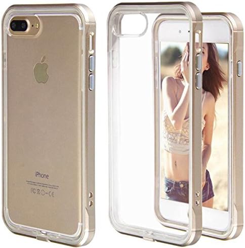 Amabin iPhone 8 Plus Case, iPhone 7 Plus Case, Crystal Clear Flexible Soft TPU Shock Absorption Hard Bumper Frame Protective Case Cover for Apple iPhone 8(2017)/iPhone 7(2016) Plus (Golden)