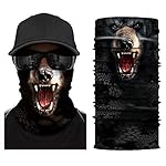 [NEW STYLE]3D Animal Neck Gaiter Warmer Windproof Face Mask Scarf, Microfiber Multifunctional Headwear for Motorcycle Riding