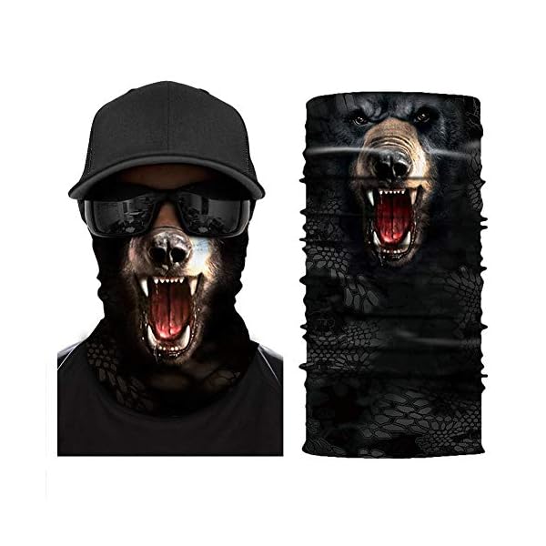 [NEW STYLE]3D Animal Neck Gaiter Warmer Windproof Face Mask Scarf, Microfiber Multifunctional Headwear for Motorcycle Riding