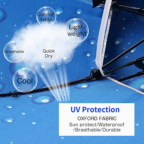 JANGANNSA Double Layer Folding Umbrella Hat Compact UV Wind Protection Sun Rain Cap (Silver)