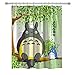 summer007 Totoro Shower Curtain,Japanese Anime Character Custom Made Waterproof Polyester Fabric Shower Curtain for Bathroom, Bathroom Accessories with Hooks, 71X 71 in