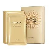 24K Gold Face Mask Hydration Anti-Aging Best Facial Treatment Deep Moisturizing Mask, Reduces the Appearances of Puffiness, Tired Looking and Wrinkles, Suitable For Dry, Oil, Sensitive Skin, 5 Masks
