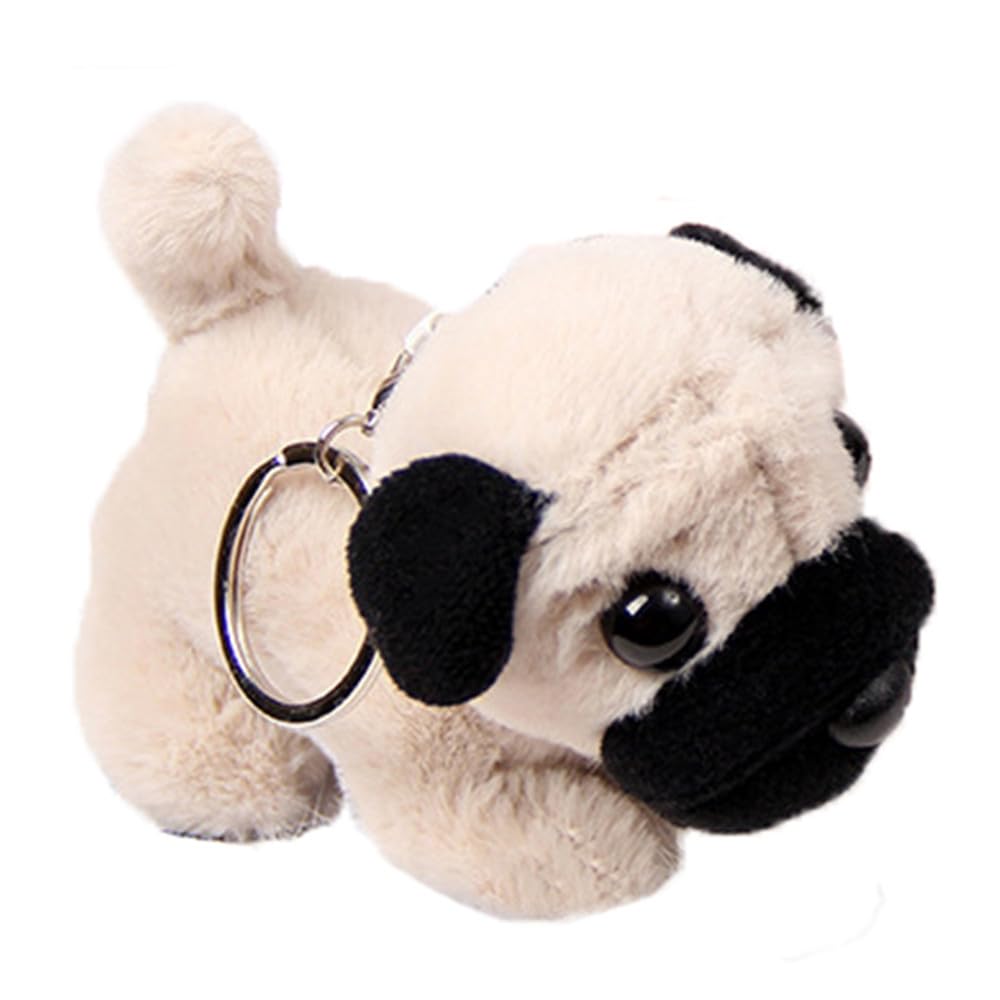 Photo 1 of JIANEEXSQ Cute Realistic Pug Stuffed Animal Dog Puppy Plush Toy, Lifelike Pug Plush Doll Backpack Handbag Pandent Gift