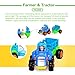 Coolecool Push and Go Pull Back Vehicles with Lasting Friction Power for Baby Toys 18 Months (4 Play Vehicles: Tractor, Bulldozer, Dumper, Cement Mixer)